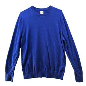 Gap Crewneck Sweater Mens L Blue Knit Cotton‎ Royal Blue